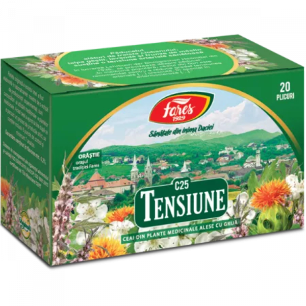 Ceai pentru tensiune, C25, 20 plicuri - Fares