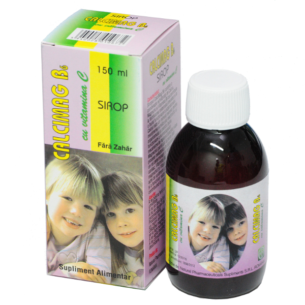 Sirop CalciMag B6 + Vitamina C, 150 ml - Natural Pharmaceuticals