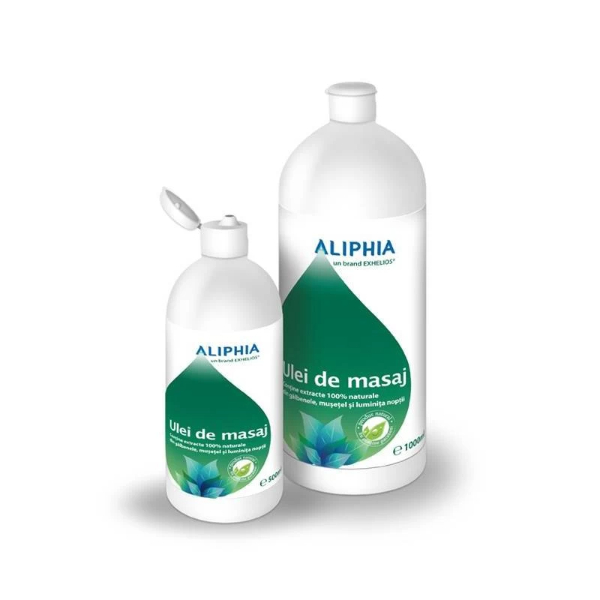 Ulei de masaj natural, 1000 ml - Aliphia Exhelios