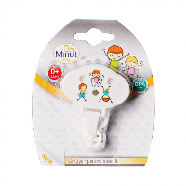 Lantisor suzeta plastic, +0 luni - TR2010117 - Minut Baby