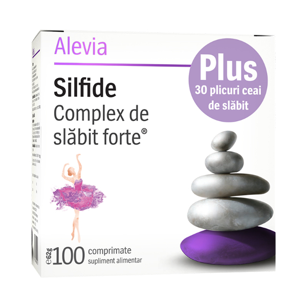 Silfide Complex de Slabit Forte, 100 comprimate + Ceai Slabit, 30 pliculete - Alevia