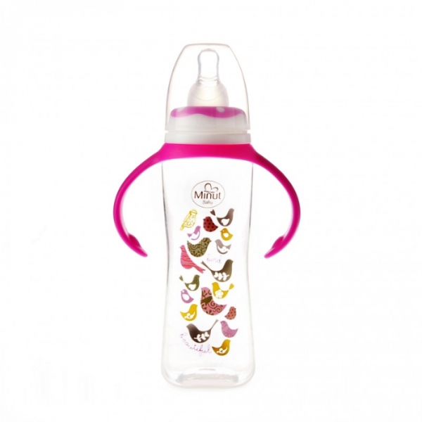 Biberon cu manere, 250 ml - Minut Baby