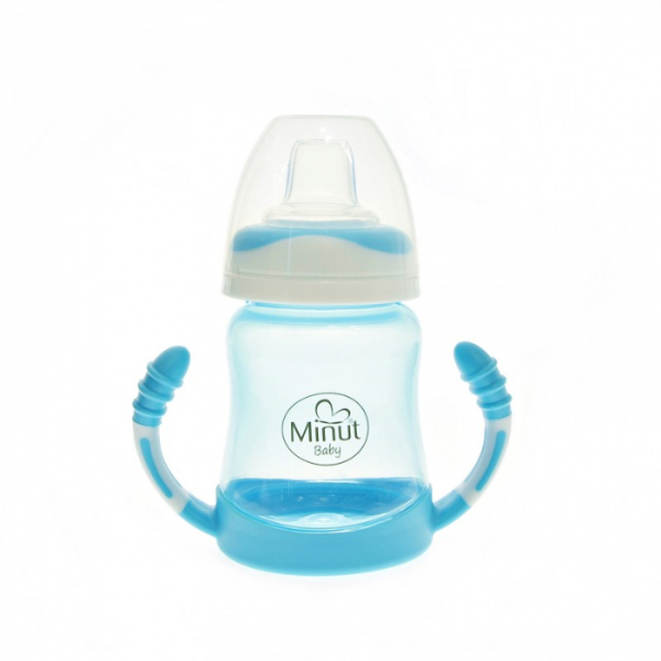 Cana anticurgere cu cioc silicon si manere, 210 ml (+6 luni) - Minut Baby