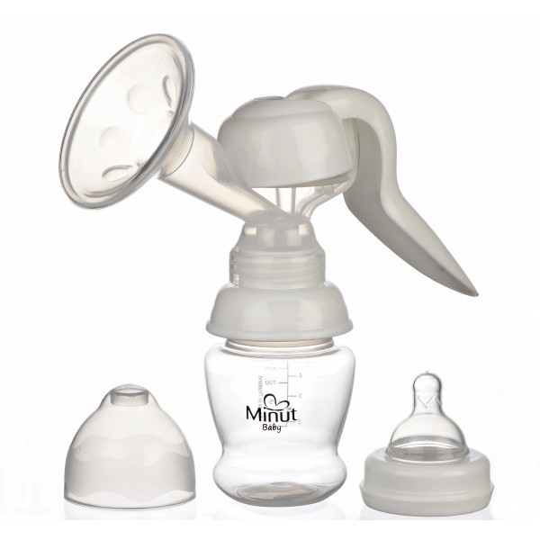 Pompa de san manuala cu clapeta si biberon - Minut Baby