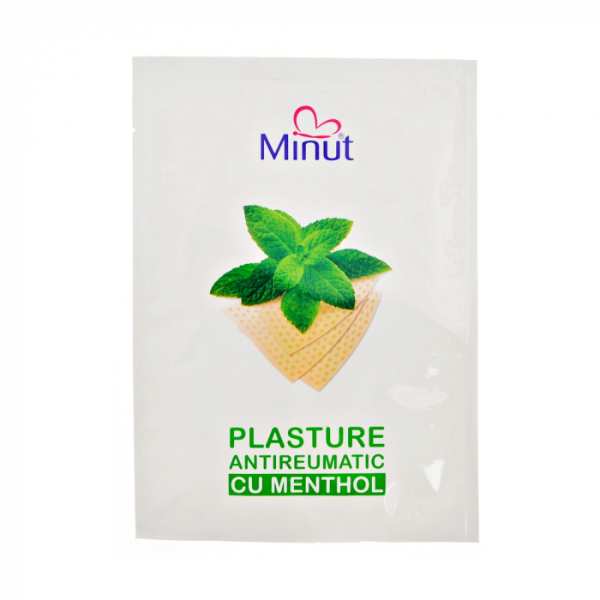 Plasturi antireumatici menthol, 6 cm x 10 cm - Minut