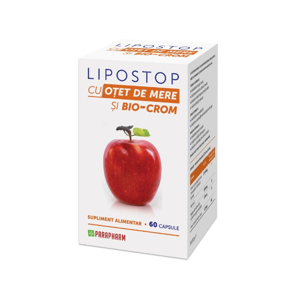 Lipostop cu Otet de Mere, 60 capsule - Parapharm