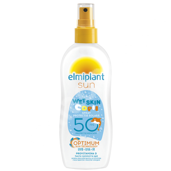 Spray protectie solara pentru copii SPF 50 Optimum Sun Wet Skin, 150 ml - Elmiplant