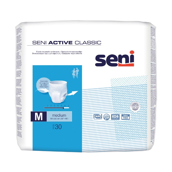 Chilot Elastic Absorbant Seni Active Classic, Medium, 30 bucati - Seni