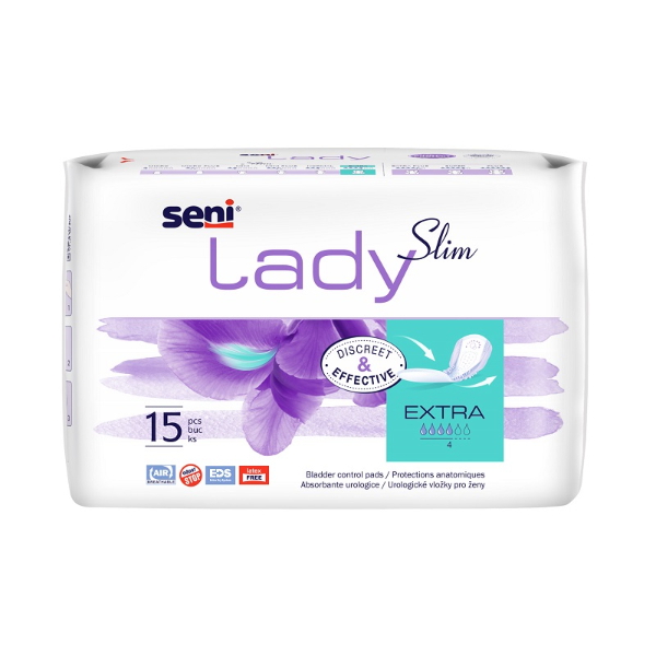 Absorbante pentru Incontinenta Seni Lady Slim Extra, 4 Picaturi, 15 bucati - Seni