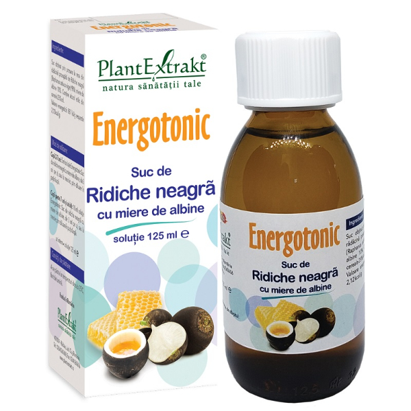 Energotonic suc de ridiche neagra cu miere de albine, 125 ml - PlantExtrakt