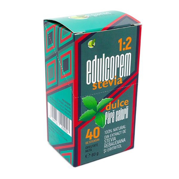 Edulcorem Stevia 1:2 Organic Linnea, 40 bucati - Remedia