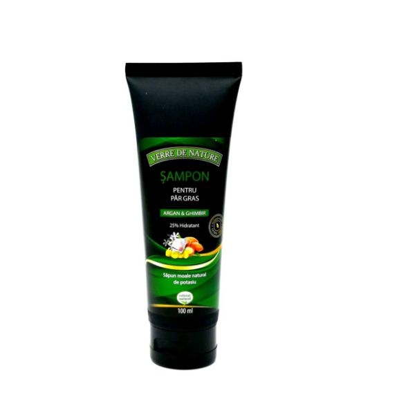 Sampon pentru par gras cu argan si ghimbir, 100 ml - Manicos