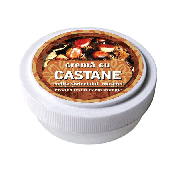 Crema cu extracte de castan, coada soricelului, musetel si camfor, 15 g - Manicos