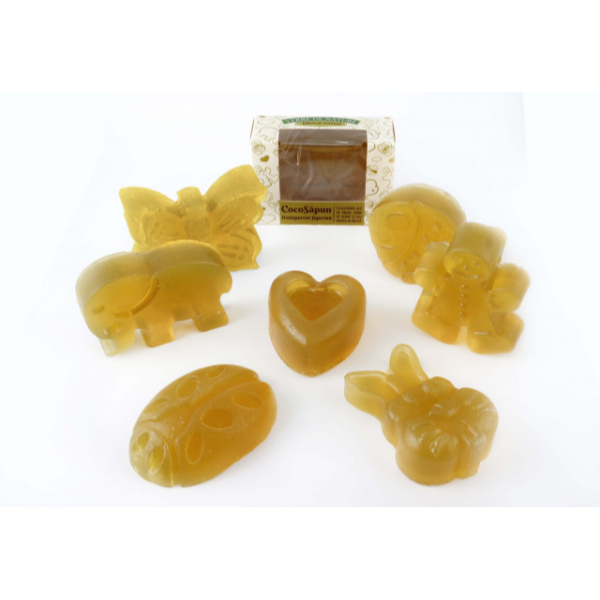CocoSapun transparent figurine cu argan, miere si melisa, 50 g - Manicos