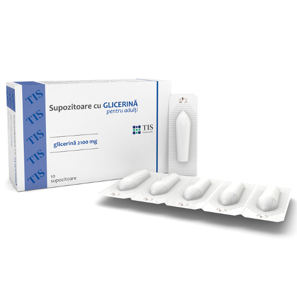 Supozitoare cu Glicerina pentru Adulti, 10 bucati - Tis Farmaceutic