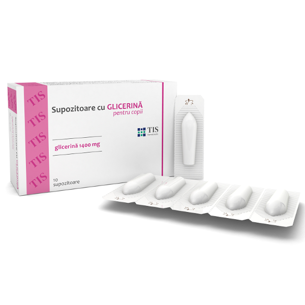 Supozitoare pentru Copii cu Glicerina, 1400 mg, 10 supozitoare - Tis Farmaceutic