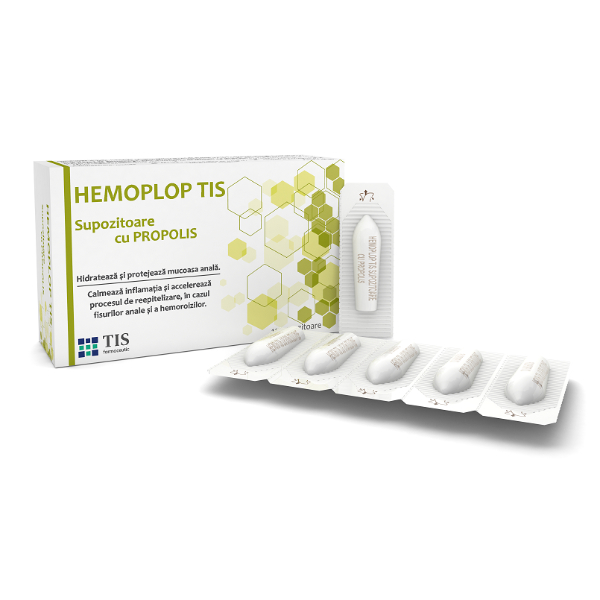 Supozitoare cu Propolis Hemoplop, 10 bucati - Tis Farmaceutic