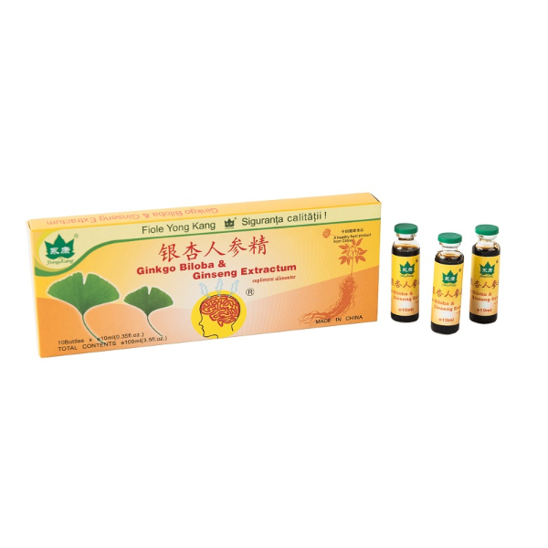 Ginkgo Biloba si Ginseng Extractum, 10 Fiole - Yongkang International China
