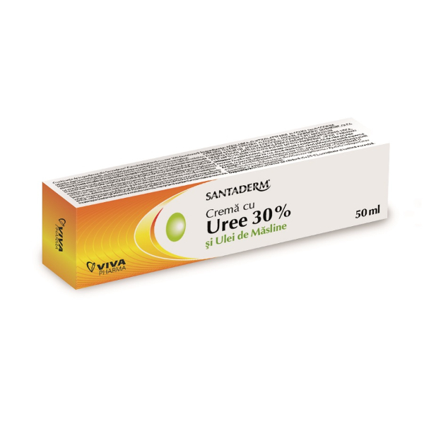 Crema cu uree 30% si ulei de masline Santaderm, 50 ml - Viva Pharma