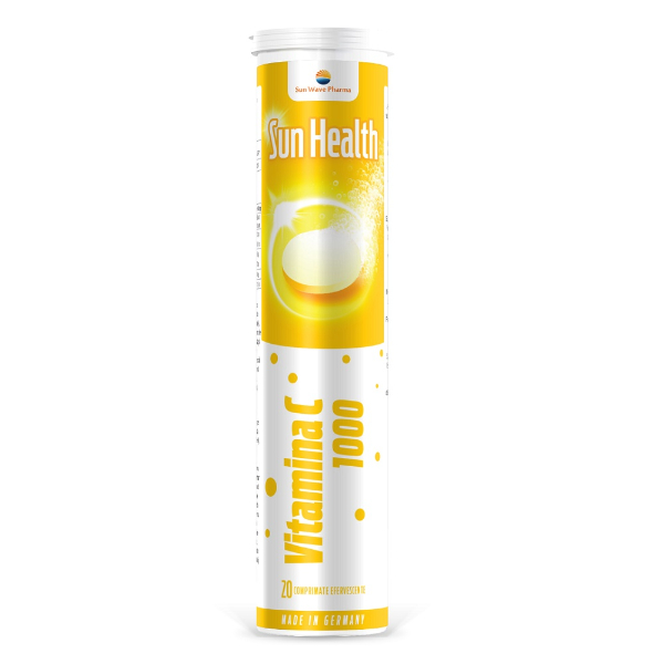 Vitamina C 1000 mg Sun Health, 20 comprimate efervescente - Sun Wave Pharma