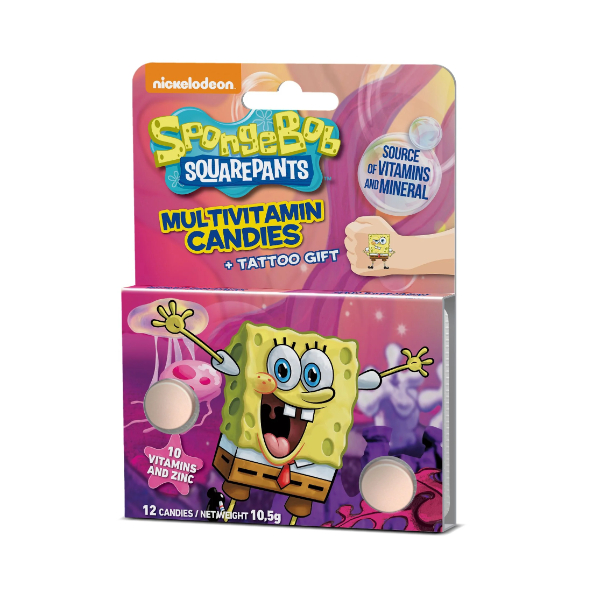 Swiss Multivitamine Sponge Bob blister, 12 buc