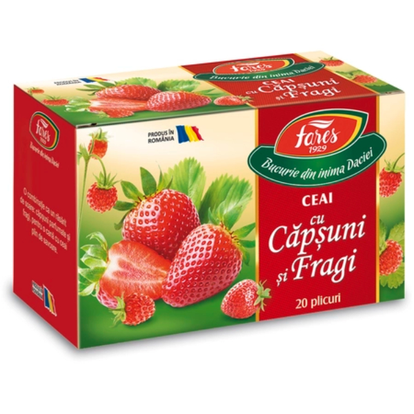 Ceai de capsuni si fragi, Aromfruct, 20 plicuri - Fares