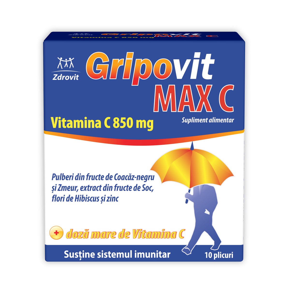 Gripovit Max C, 10 plicuri + 20% cadou - Zdrovit