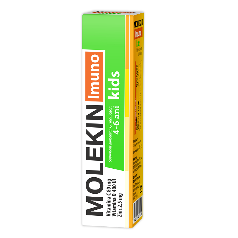 Molekin Imuno Kids 4-6 ani, 20 comprimate efervescente - Zdrovit
