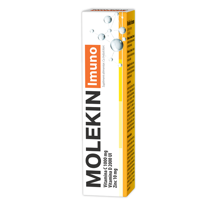 Molekin Imuno Vitamina C 1000 + Vitamina D 2000 UI + Zinc 10 mg, 20 comprimate efervescente - Zdrovit