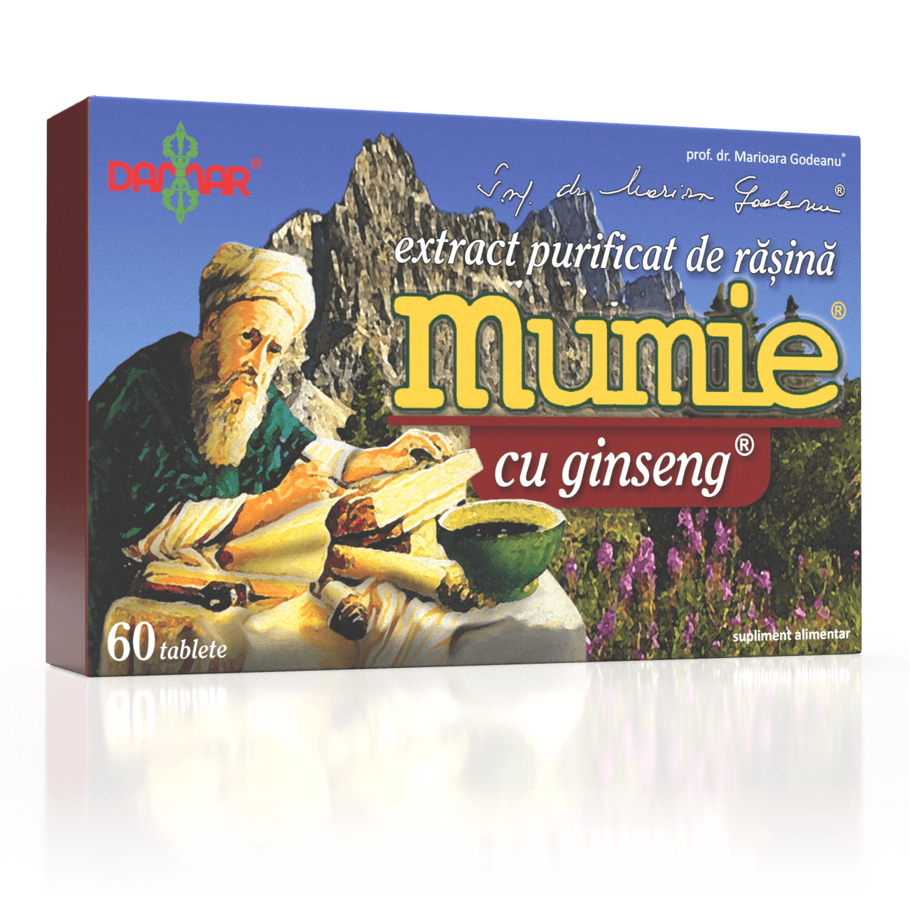 Extract Purificat de Rasina Mumie cu Ginseng, 60 Tablete - Damar General Trading