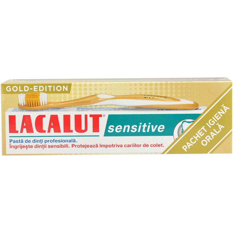 Lacalut Sensitive, 75 ml + Periuta Sensitive gratis - Zdrovit