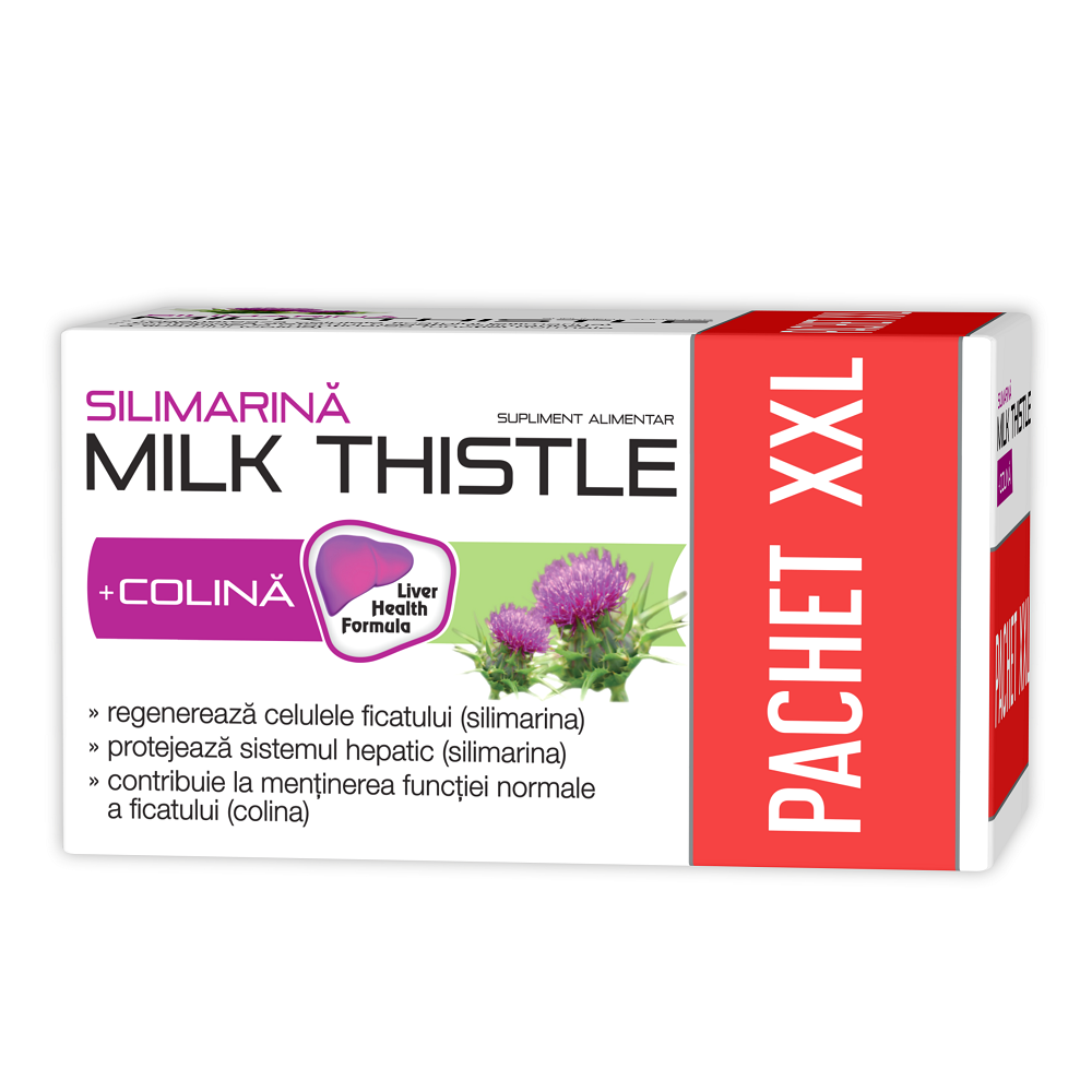Silimarina Milk Thistle 1000 mg, 90 capsule + 30 capsule gratis - Zdrovit