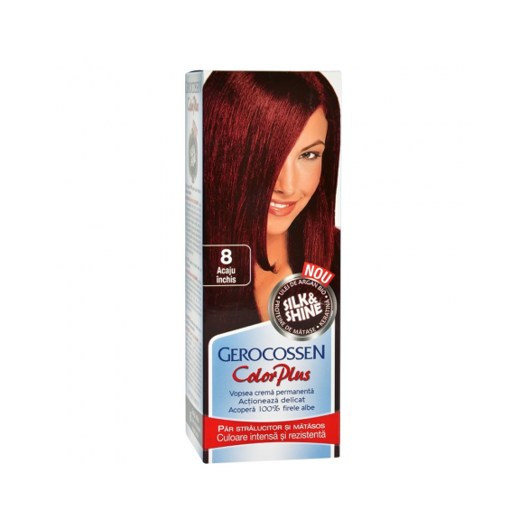 Vopsea de par Color Plus Nr. 8 Acaju Inchis, 50 g - Gerocossen