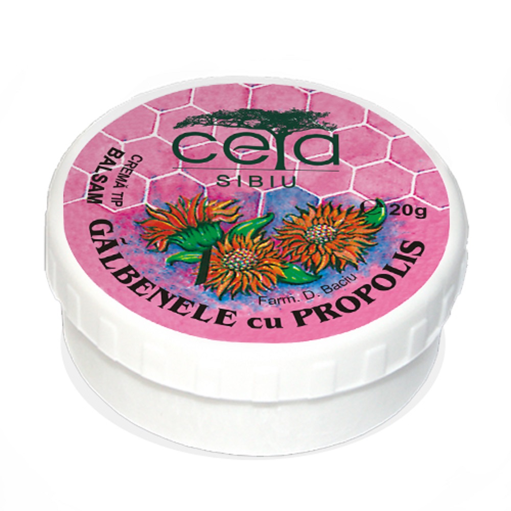 Unguent galbenele cu propolis, 20 g - Ceta Sibiu