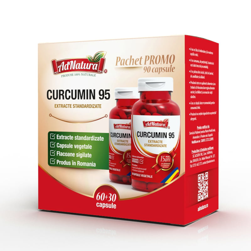 Curcumin 95, Pachet 60+30 capsule - AdNatura