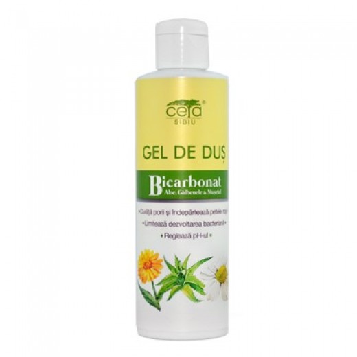Gel de dus cu bicarbonat, aloe, galbenele si musetel, 200 ml - Ceta Sibiu