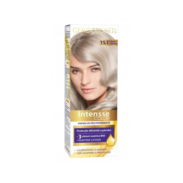 Vopsea de par Intensse Color Nr. 15.1 Blond Cenusiu, 50 g - Gerocossen