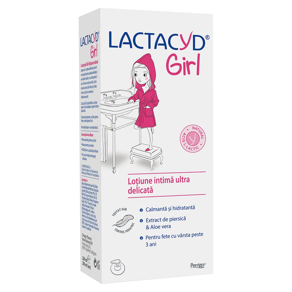 Lotiune Intima Ultra Delicata pentru Fete de la 3 Ani Lactacyd, 200 ml - Perrigo
