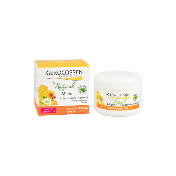Crema Nutritiva Miere, Ulei de Masline si Vitamina A, 100 ml - Gerocossen