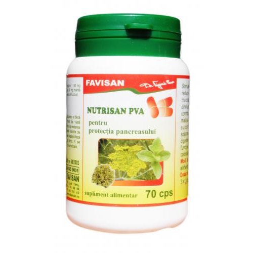 Nutrisan PVA pentru pancreas, 70 capsule - Favisan