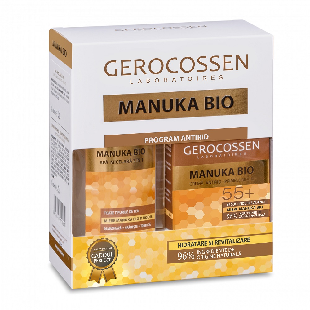 Set Manuka Bio (Crema pentru Riduri Profunde 55+ cu Apa Micelara) - Gerocossen