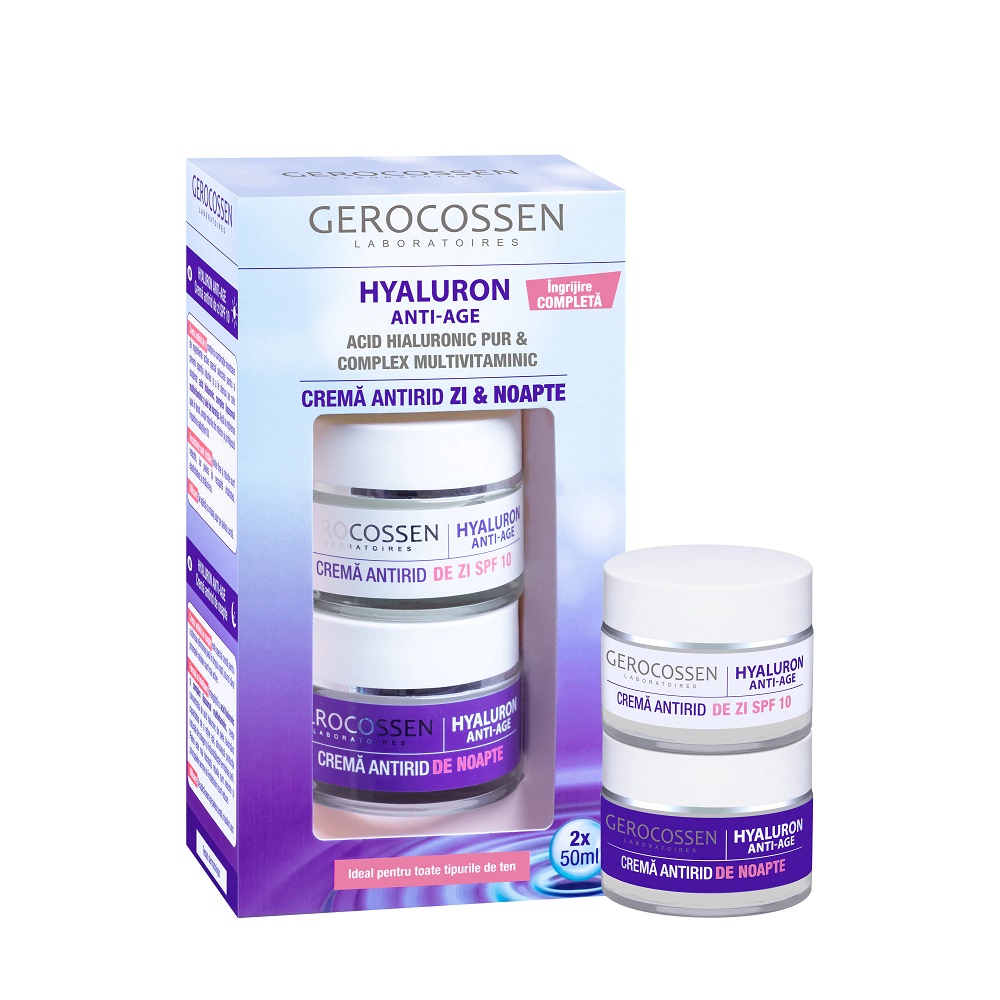 Set Hyaluron Antirid (Crema de Zi SPF10 + Crema de Noapte) T/TT - Gerocossen