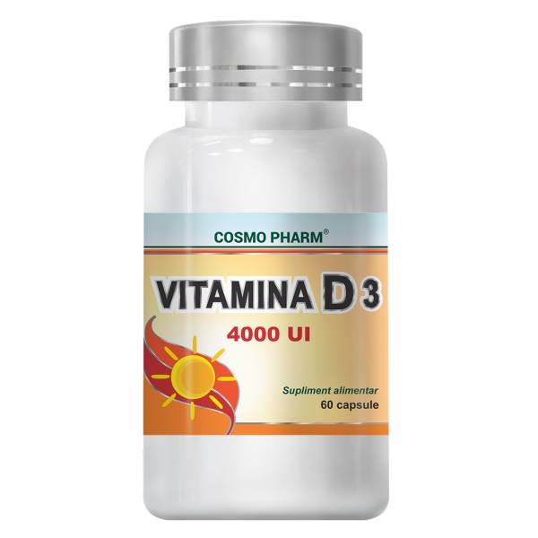 Vitamina D3 4000 UI, 60 Capsule - Cosmopharm