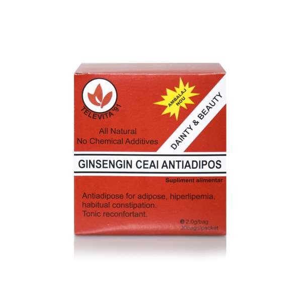 Ceai antiadipos cu ginseng, 2 g, 30 plicuri - Televita