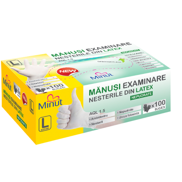Manusi examinare latex Minut nepudrate 5.3 g L - Minut